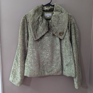 Elliot Lauren Vintage Crushed Velvet Jacket, Size:10, Color:Green
